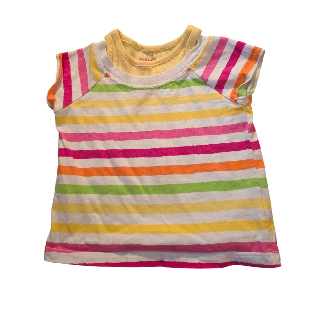 Garanimals y2k 3T Top‎ Colorful Stripes Sleeveless Shirt Girl Toddler